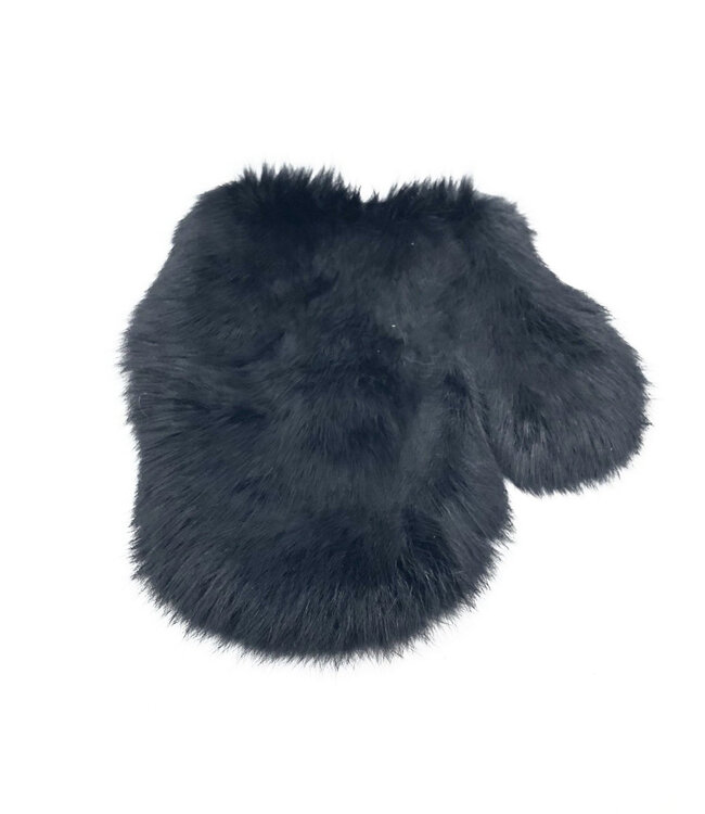 Leather and Rabbit Fur Spanking Mitt