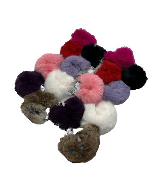 TOF INC Rabbit Fur Handcuffs | BDSM Cuffs