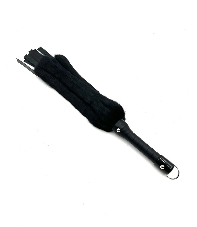 Rabbit Fur and Leather Flogger | BDSM Impact Play