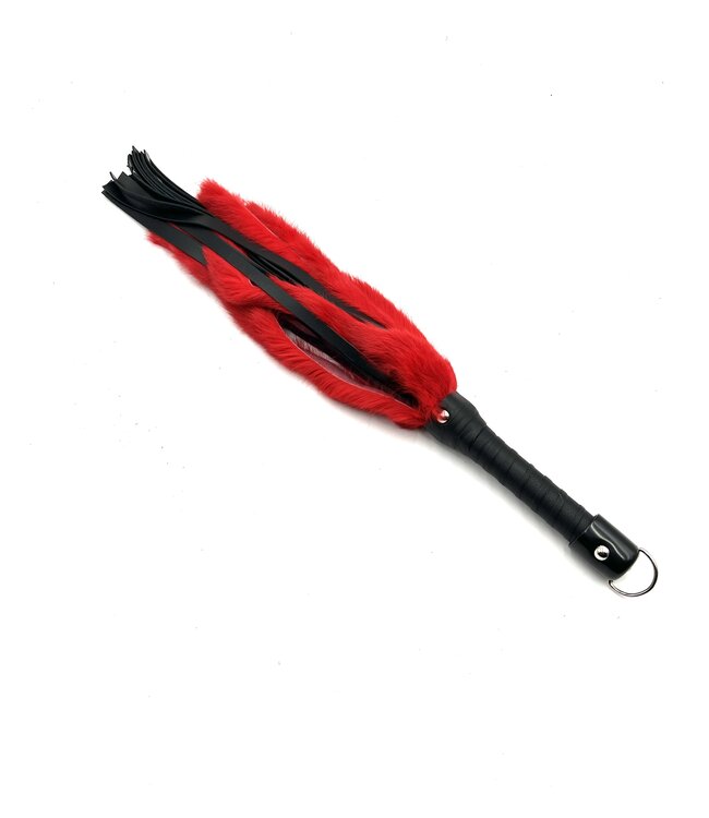 Rabbit Fur and Leather Flogger | BDSM Impact Play