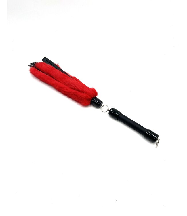20 Inch Rabbit Fur And Leather Swivel Flogger