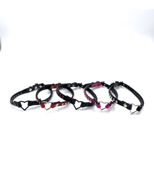 Shiny Rhinestone Heart Choker