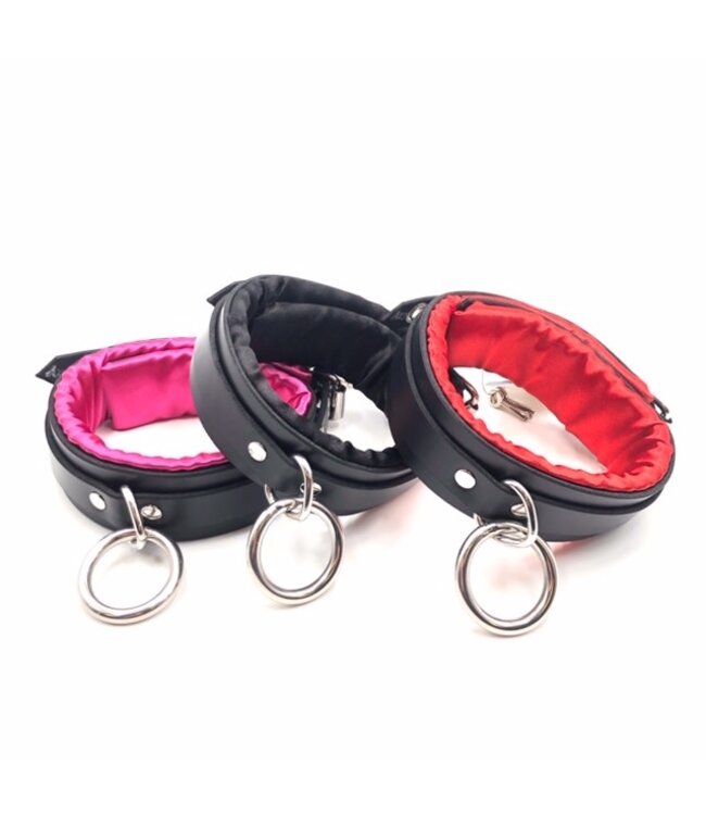 Locking Black Satin Padded Collar