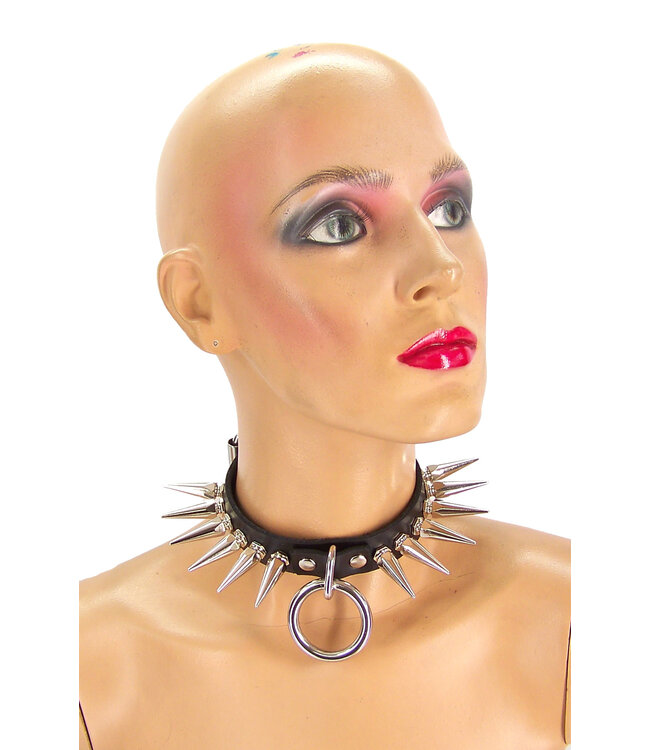 Spike Sub Leather Bondage Collar