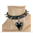 Leather choker with heart and spikes