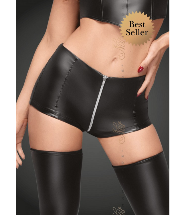 High waist shorts with zipper