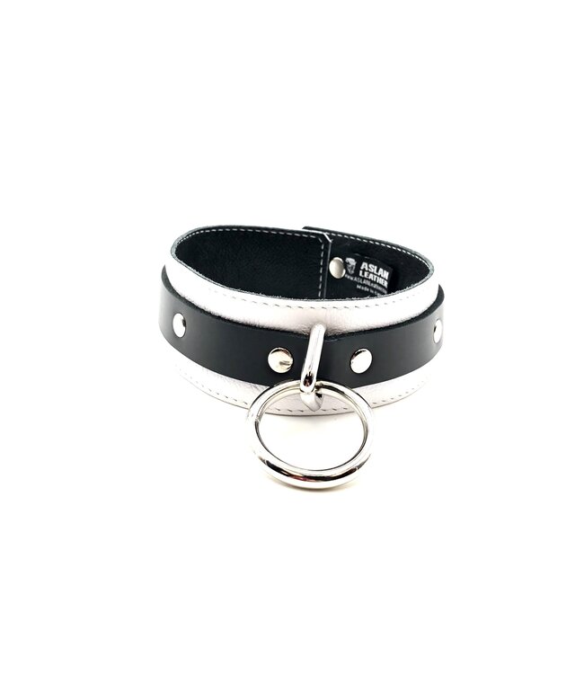 Black and White Leather Collar | Jaguar Collection  By Aslan Leather