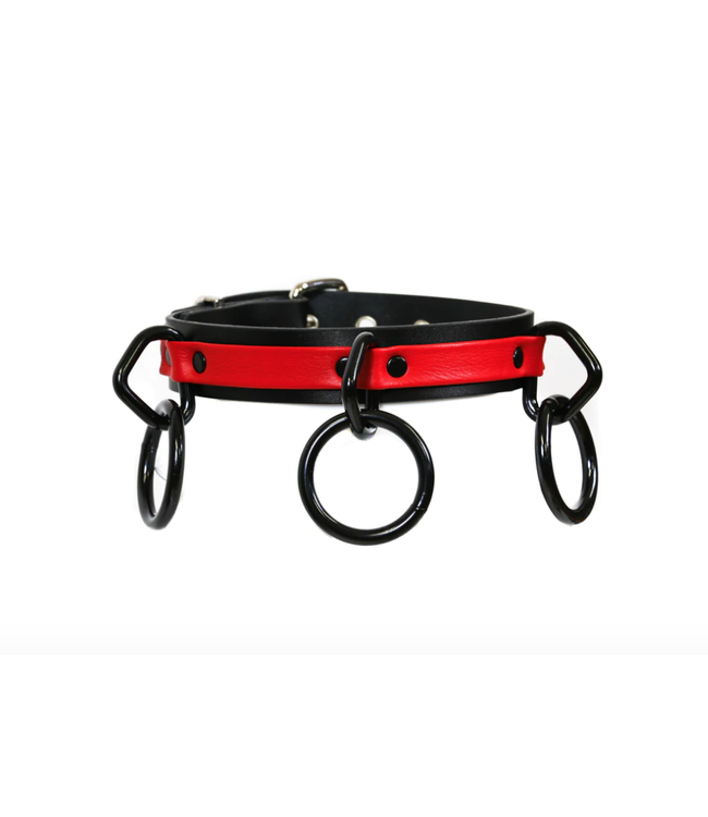 Bondage collar with black loops
