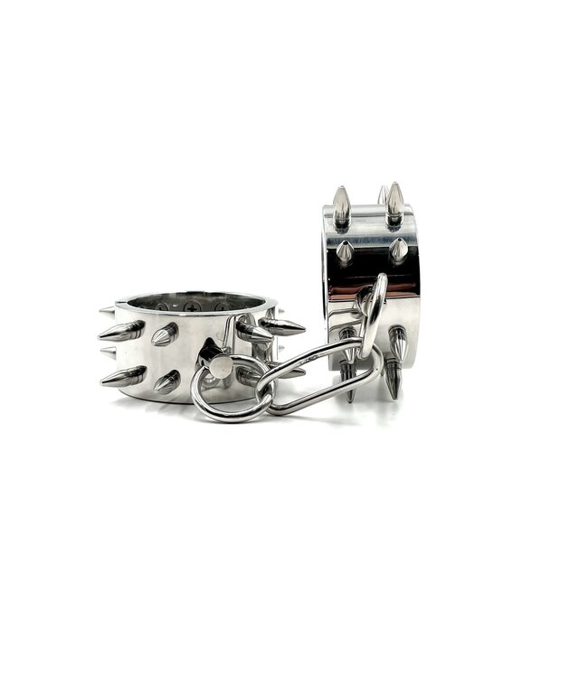 Spike metal wrist shackles