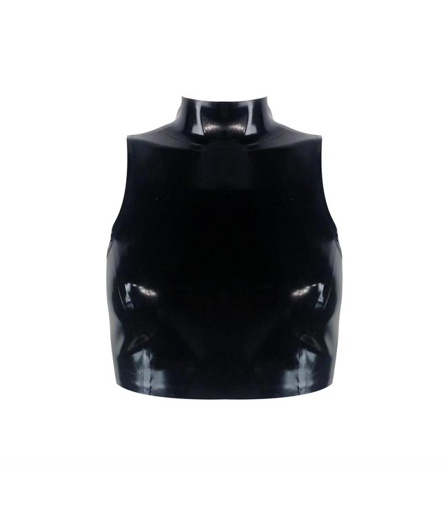 Sleeveless Latex Crop Top