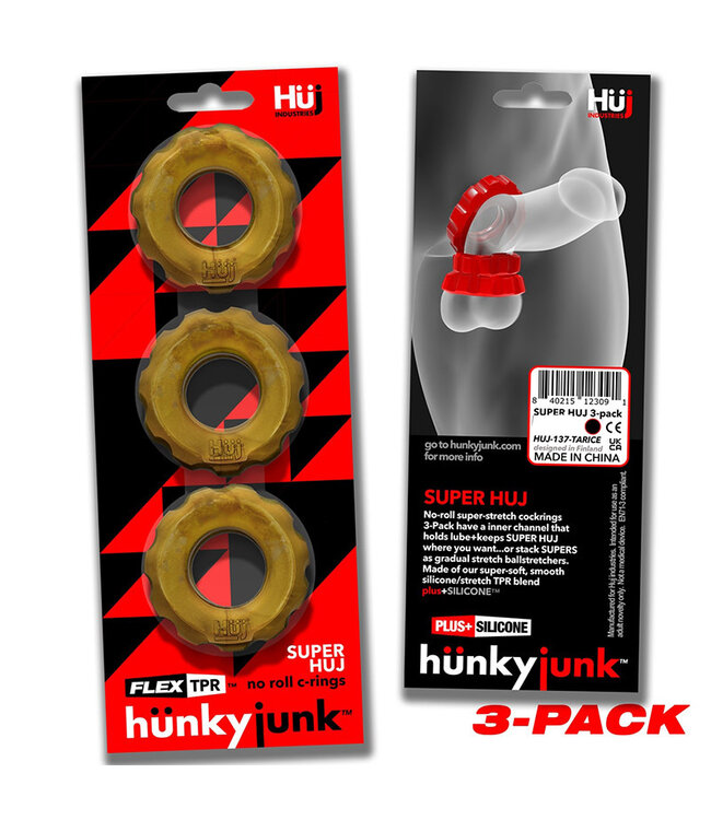 Hunkyjunk SuperHuj | 3-Pack  Stretchy Cockrings