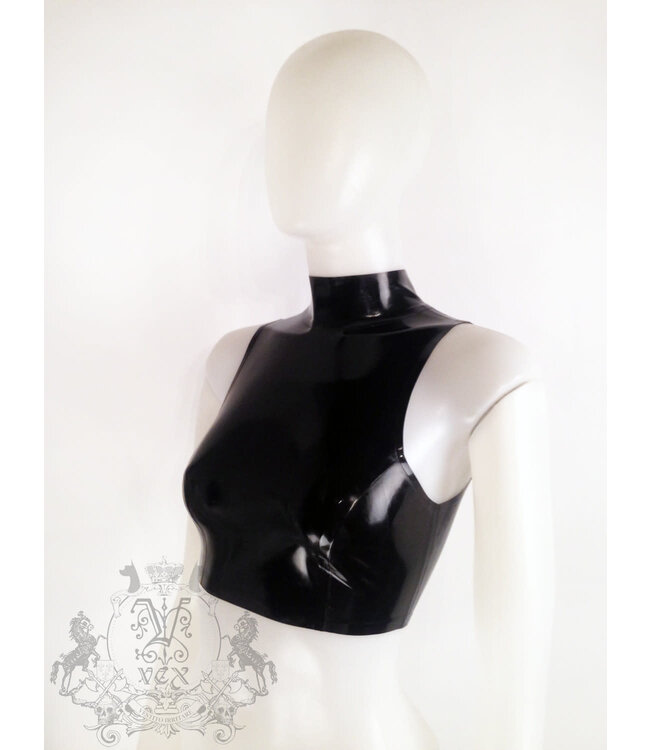 Sleeveless Latex Crop Top