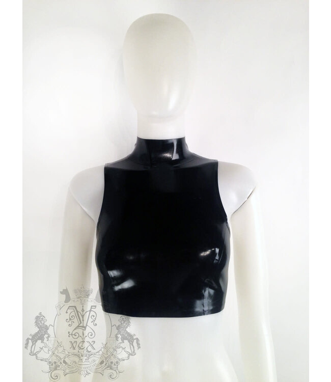 Sleeveless Latex Crop Top