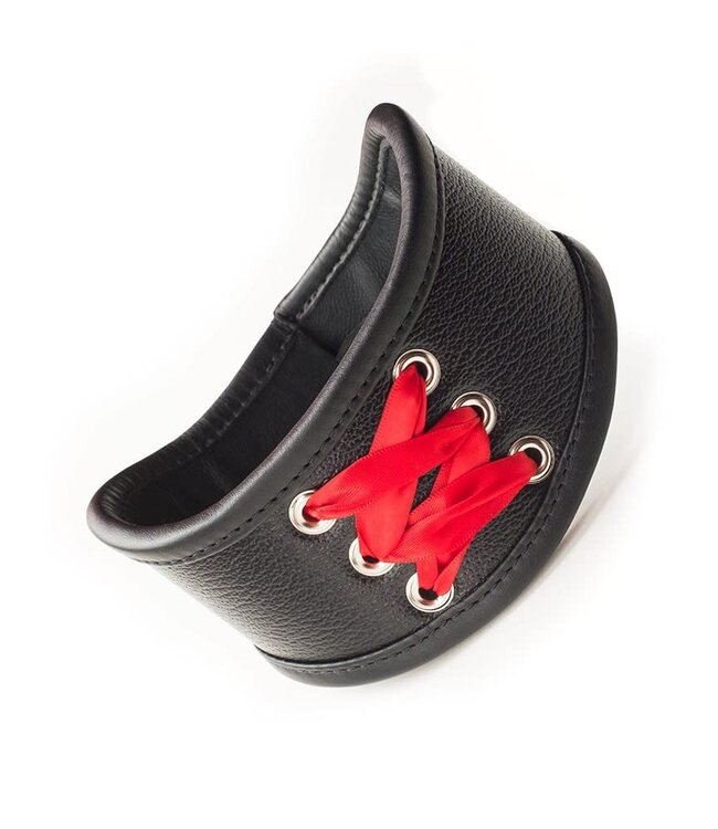Red Laced Leather Posture Collar