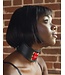 Red Laced Leather Posture Collar