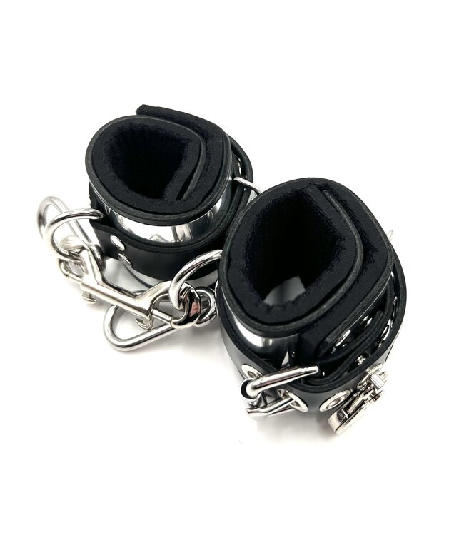 Metal Band Locking Wrist and Ankle Cuffs