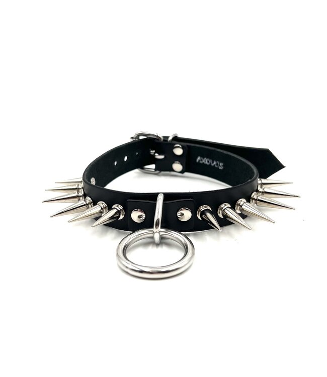 Spike Sub Leather Bondage Collar