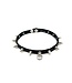 Leather Spiked Loop Choker