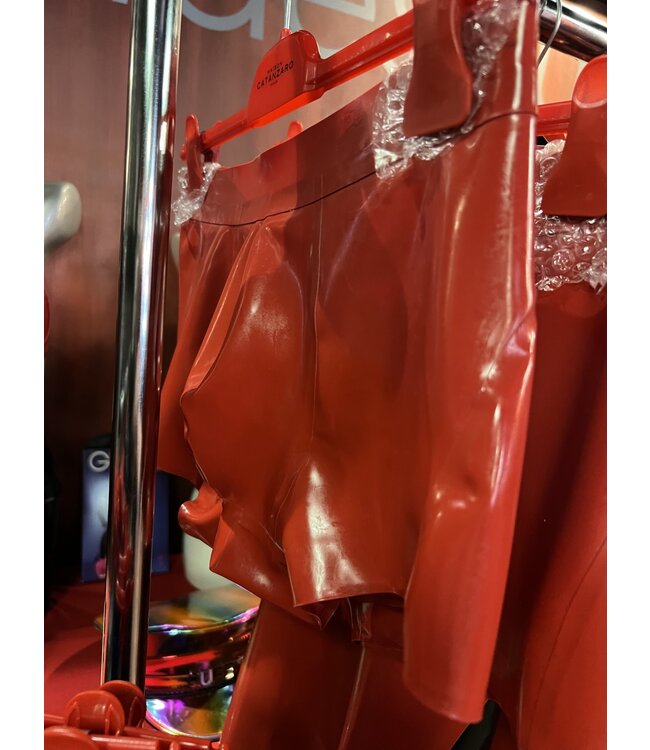 Red Latex Shorts