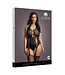 Le Desir Lace Suspender Bodystocking Black