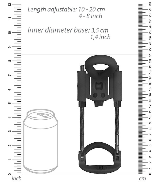 Pumped Silicone & ABS Penis Extender Black