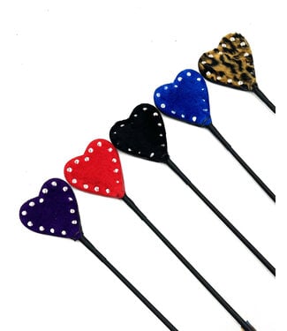 KOOKIE INT'L Leather Heart Riding Crop