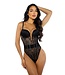 Roma Costume Belle Noir Chantilly Lace and Satin Teddy