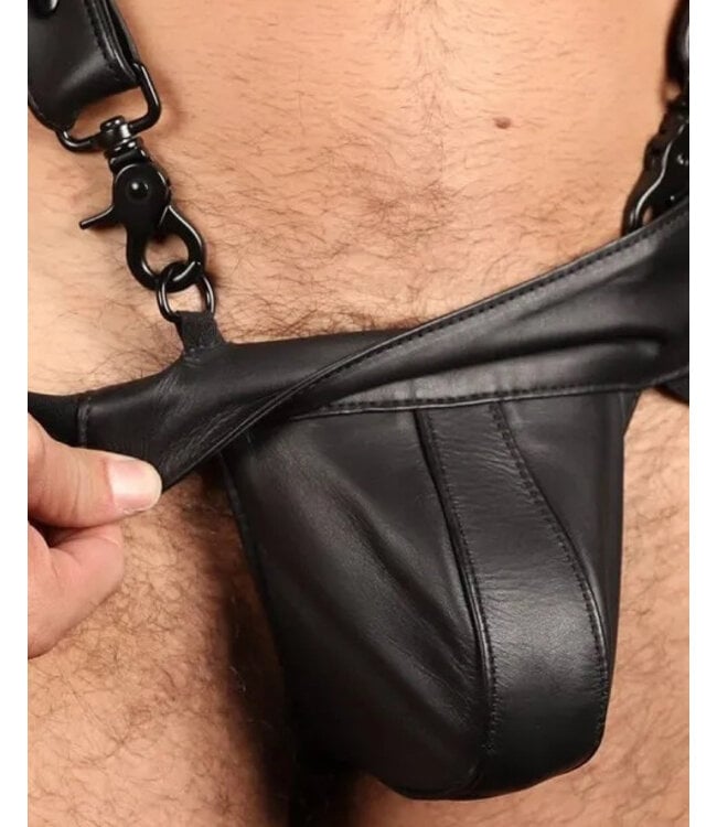 Traditional Leather Open-Ass Jockstrap
