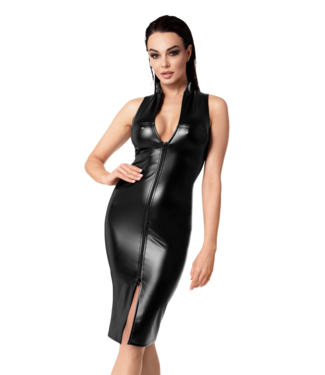 Noir Handmade Commandant  Midi Dress | Fetish Fashion