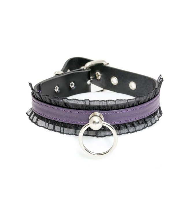 Pettit lace leather choker