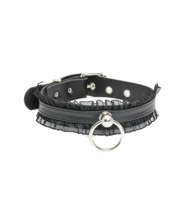 Pettit lace leather choker