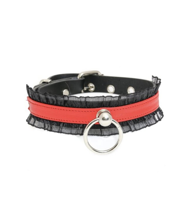 Pettit lace leather choker