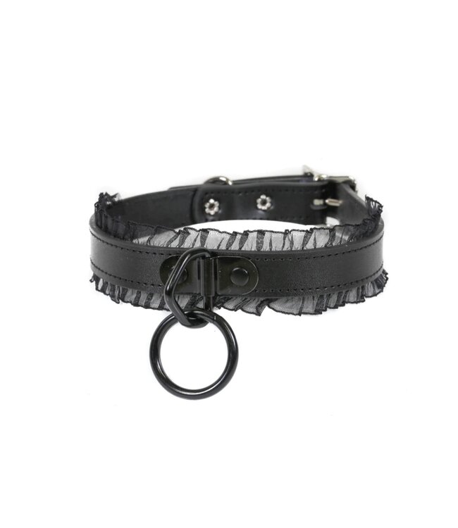 Lace Border O-Ring Dark Angel Choker Blk