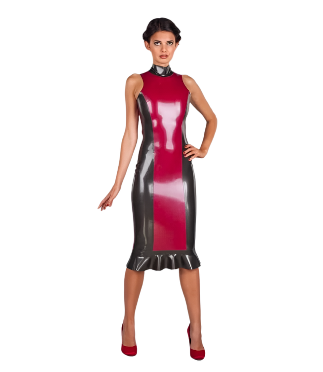 Knee-Length Latex Dress