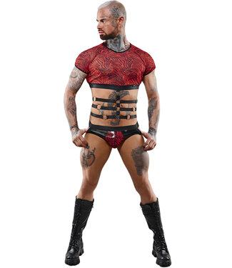 Regnes Black and Red Zebra Crop top with straps