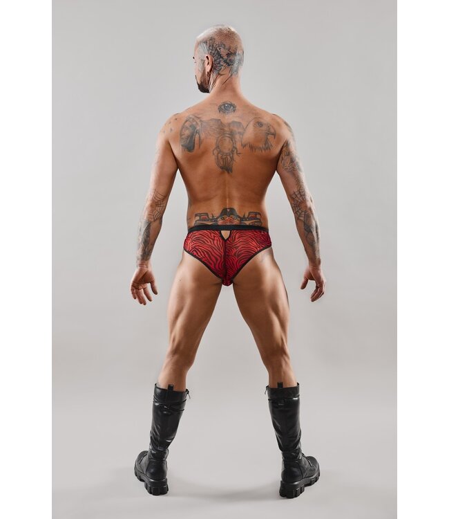 Red and Black Zebra brazilian briefs