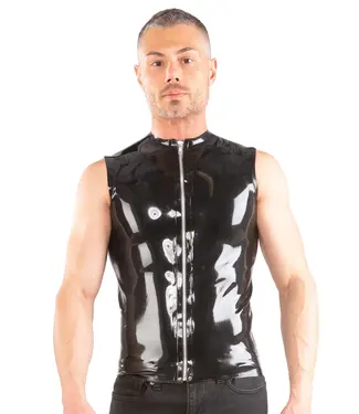 Honour Clothing Zip Front Sleeveless Latex T-Shirt