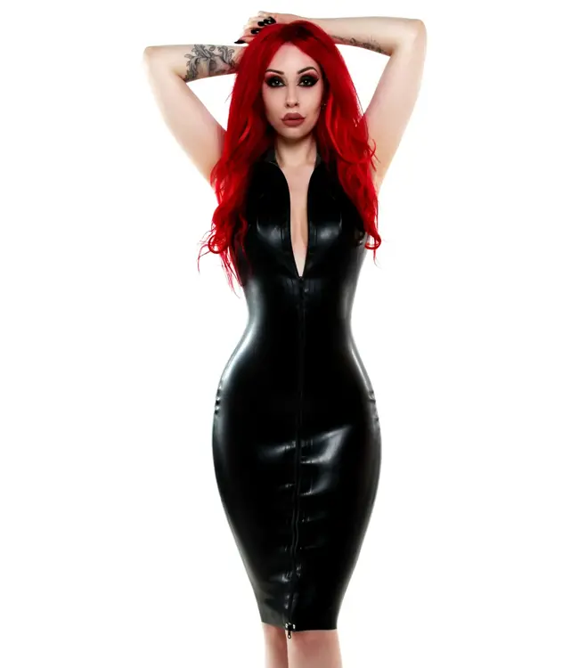 Laced corset back Latex Dress