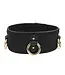 Pony Leather Triple Ring Collar | Black Luxury BDSM
