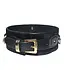 Pony Leather Triple Ring Collar | Black Luxury BDSM