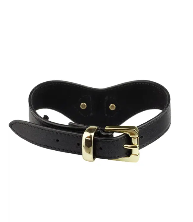 Leather V Collar with Heart Locket | Luxury BDSM Bondage Collar