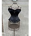 Satin Overbust Corset with lace frills