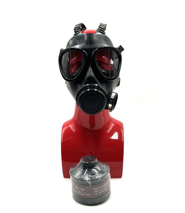 Black rubber Gas Mask w Filter
