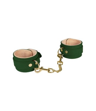 Spartacus Green PU Ankle Cuffs With Plush Lining