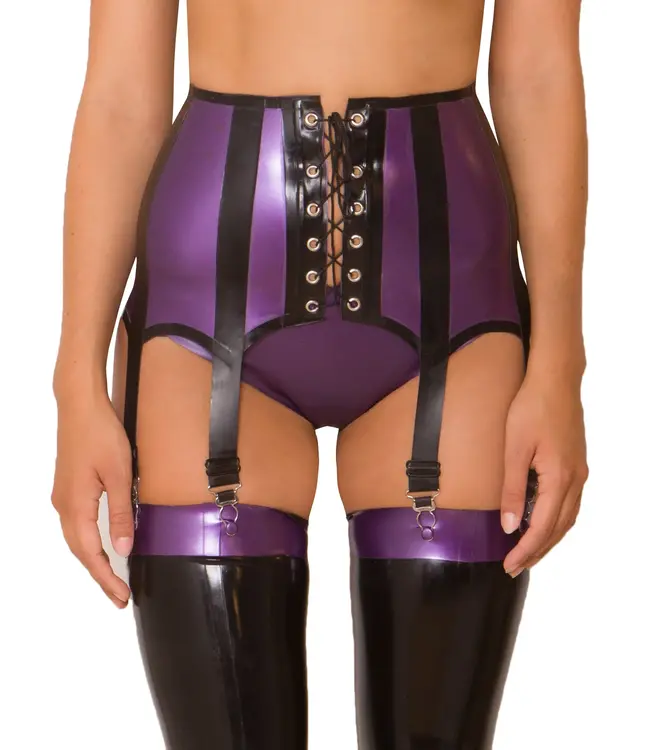 Lace-up Latex Suspender Belt