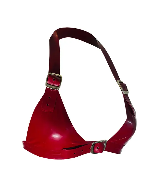 Halter Latex Buckle Bra