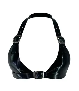 VexClothing Halter Latex Buckle Bra