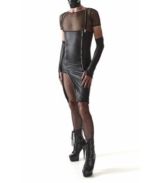 Regnes Dress with removable suspenders and long zippers
