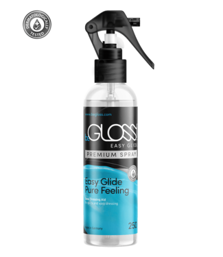 beGloss Latex Dressing Aid | EASY GLIDE PREMIUM SPRAY | Hand-Pump