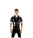 Latex Polo Shirt with white stripes
